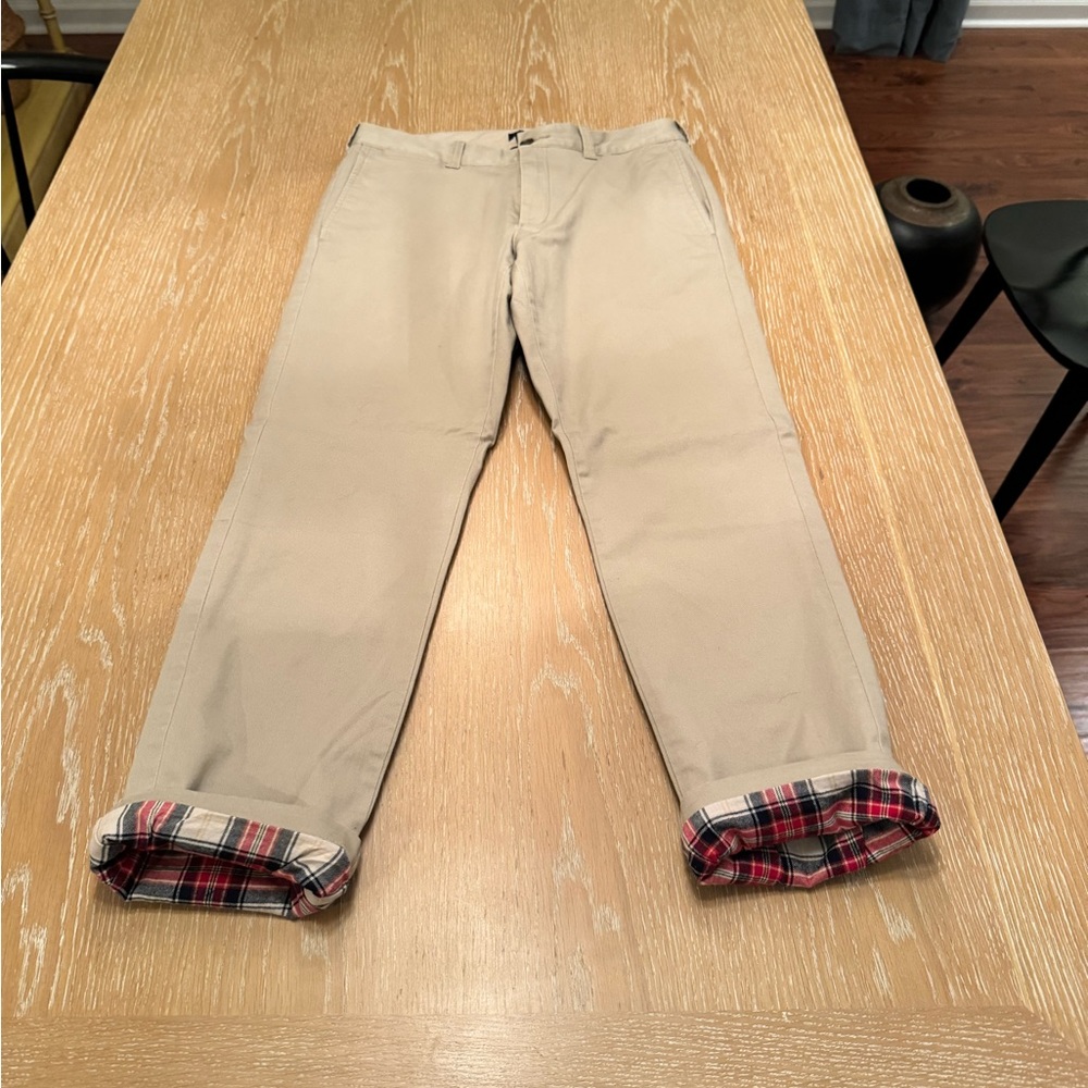 Fleeced lined Jcrew khakis